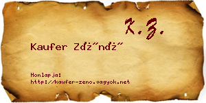 Kaufer Zénó névjegykártya